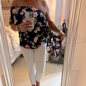 Off the shoulder blouse, size small.